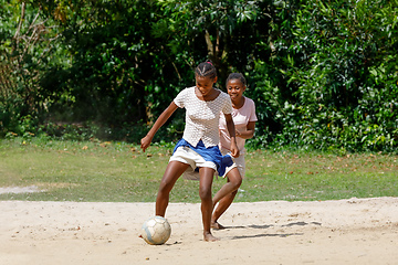 Image showing Malagasy children play soccer, Madagascar