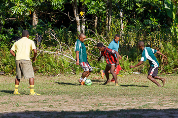 Image showing Malagasy mans play soccer, Madagascar