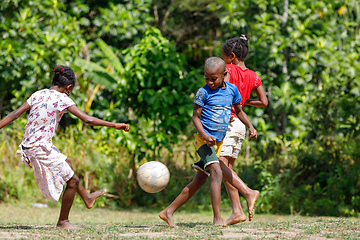 Image showing Malagasy children play soccer, Madagascar