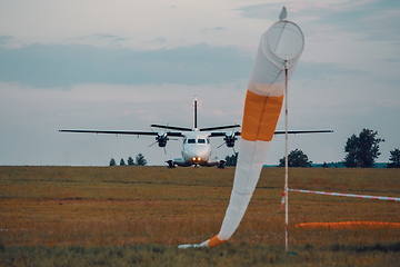 Image showing parachutist aircraft on land