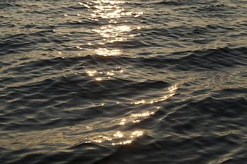 Image showing Sunset on the lake.