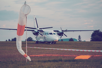 Image showing parachutist aircraft on land