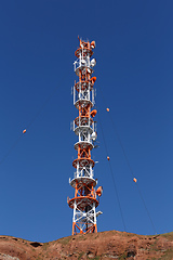 Image showing Radio tower on the island