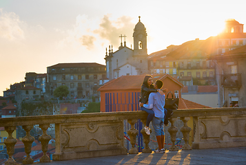 Image showing Romantic couple sunset. Porto, Portugal