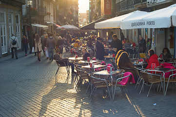 Image showing street restaurant Old Town Porto