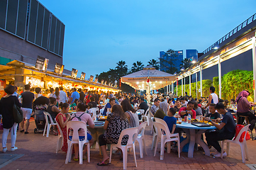 Image showing People street food court  Singapore