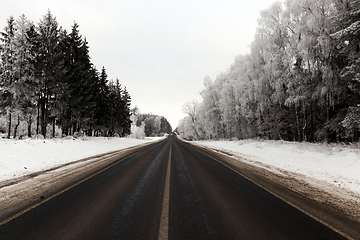 Image showing Snow drifts in winter