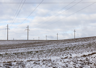 Image showing Snow drifts in winter