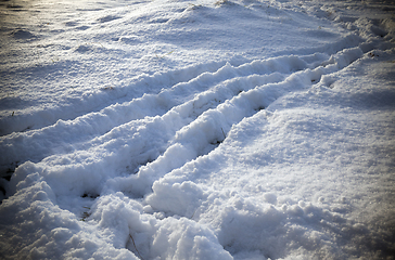 Image showing Snow drifts in winter