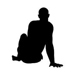 Image showing Sitting Pose Man Silhouette