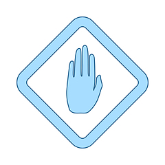 Image showing Icon Of Warning Hand