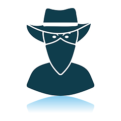 Image showing Cowboy With A Scarf On Face Icon