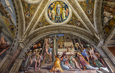 Image showing interiors of Raphael rooms, Vatican museum, Vatican