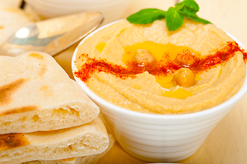 Image showing Hummus with pita bread