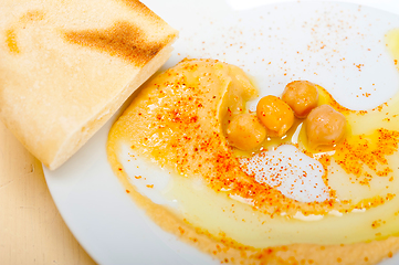 Image showing Hummus with pita bread