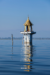 Image showing Buddhist shrine lake