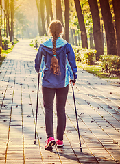 Image showing Nordic walking