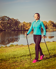 Image showing Nordic walking