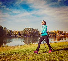 Image showing Nordic walking