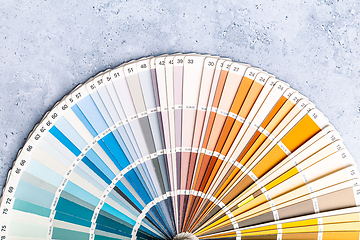 Image showing Industrial color palette guide of paint samples catalog