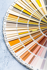 Image showing Industrial color palette guide of paint samples catalog