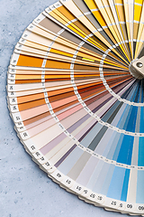 Image showing Industrial color palette guide of paint samples catalog