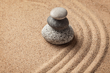 Image showing Japanese Zen stone garden