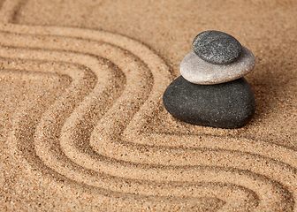 Image showing Japanese Zen stone garden