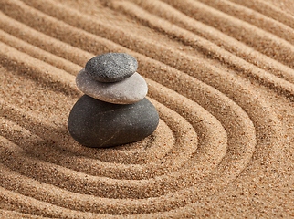 Image showing Japanese Zen stone garden