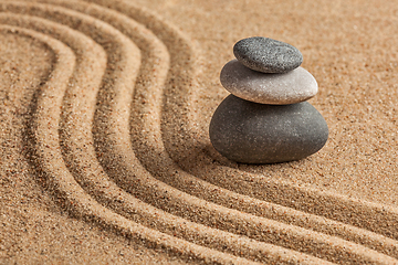 Image showing Japanese Zen stone garden