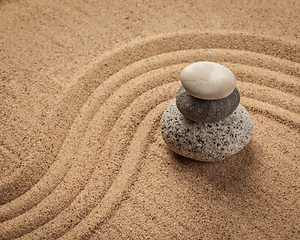 Image showing Japanese Zen stone garden