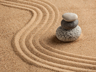 Image showing Japanese Zen stone garden