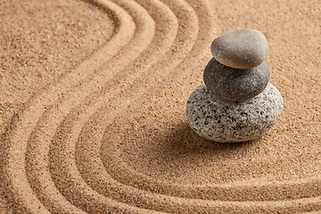 Image showing Japanese Zen stone garden