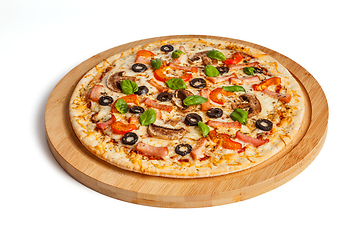 Image showing Ham pizza