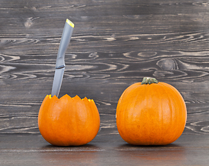Image showing Pumpkin cut with