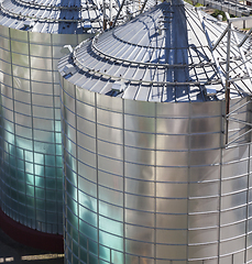 Image showing large barrel silos