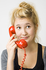 Image showing red telephone