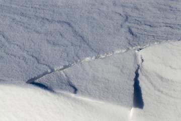 Image showing A large beautiful snowdrift of snow