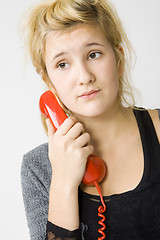 Image showing red telephone