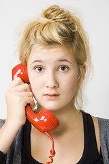 Image showing red telephone