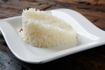 Image showing The white rice in bowl. Shallow dof.