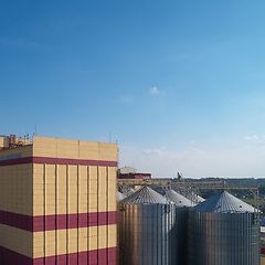 Image showing Agricultural Silo. Storage and drying of grains, wheat, corn, so