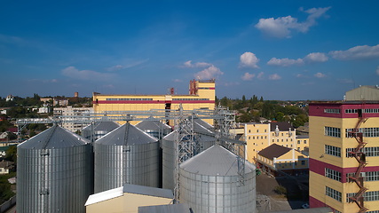 Image showing Agricultural Silo. Storage and drying of grains, wheat, corn, so