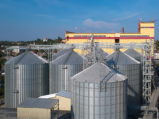 Image showing Agricultural Silo. Storage and drying of grains, wheat, corn, so