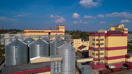 Image showing Agricultural Silo. Storage and drying of grains, wheat, corn, so