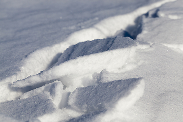Image showing A large beautiful snowdrift of snow