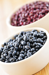 Image showing Black and red adzuki beans