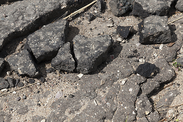 Image showing destruction asphalt road piece