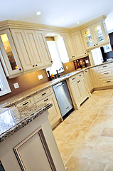 Image showing Modern kitchen with tile floor