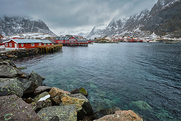 Image showing A village on Lofoten Islands, Norway